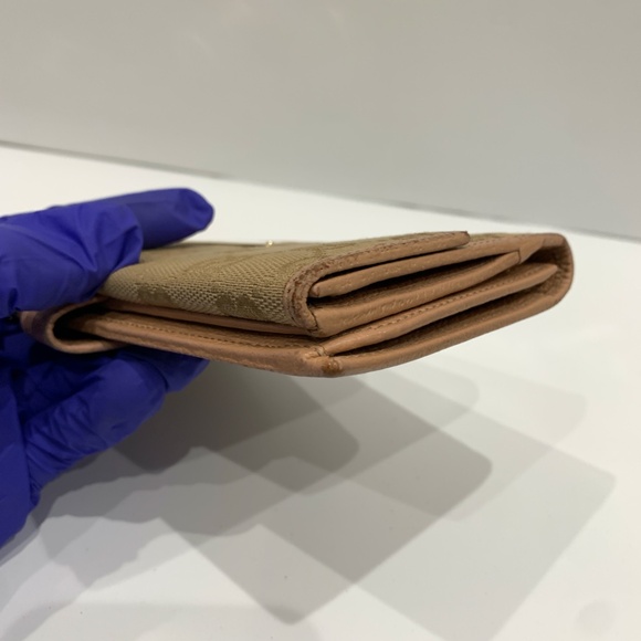 Gucci Brown Pink GG Canvas Long Wallet Sku#85601 (Gently used) - Picture 4 of 16